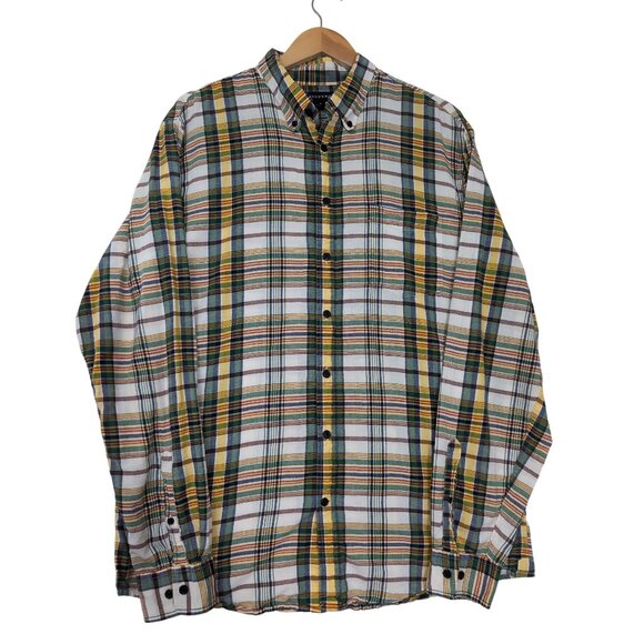 Lands End Button Down Shirt Mens L Tall Plaid Preppy Normcore Long Sleeve - Picture 1 of 8